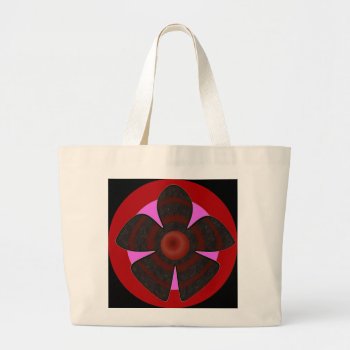 Red And Black Flower Large Tote Bag by DonnaGrayson at Zazzle