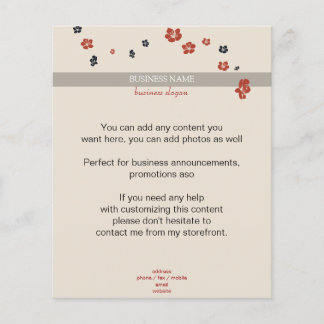 Red and Black Flowers on Beige Elegant Flyer