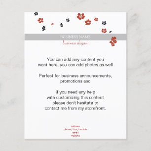 Red and Black Flowers on White Elegant Flyer