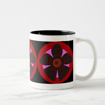 Red And Black Flowers Two-tone Coffee Mug by DonnaGrayson at Zazzle