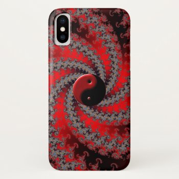 Red And Black Fractal Yin-yang Iphone Case by BecometheChange at Zazzle