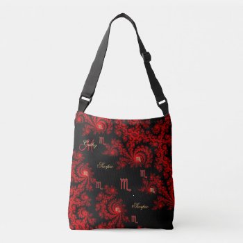 Red And Black Fractal Zodiac Sign Scorpio Bag by UROCKSymbology at Zazzle
