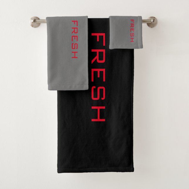 Red And Black FRESH  Bath Towel Set (Insitu)