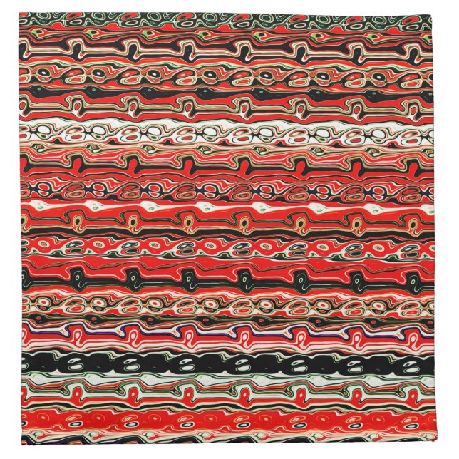 Red and Black Funky Cool Pattern Cloth Napkin (Front)
