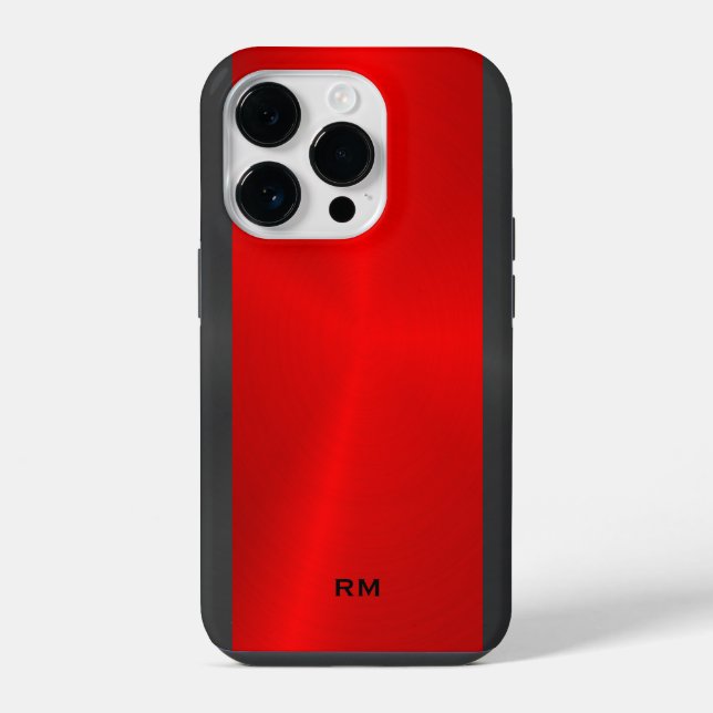 Red and black geometric design iphone case (Back)