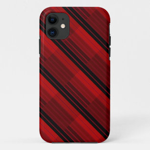 Red and Black Geometric Patchwork Quilt iPhone 11 Case