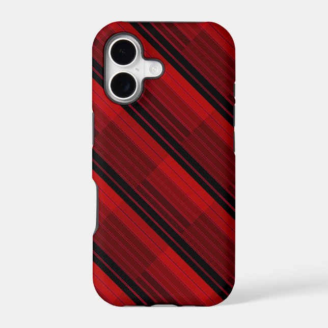 Red and Black Geometric Patchwork Quilt  Iphone Case (Back)