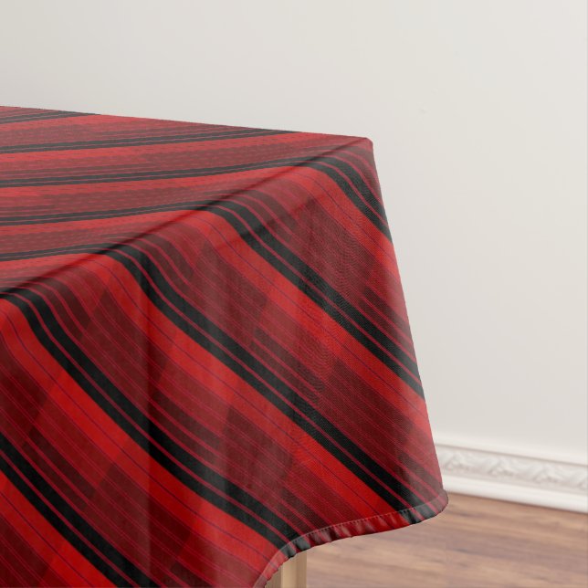 Red and Black Geometric Patchwork Quilt  Tablecloth (In Situ)