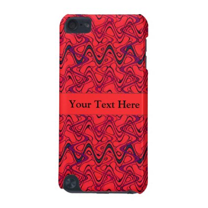 Red and Black Geometric Wave Pattern iPod Touch (5th Generation) Case