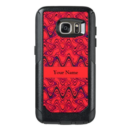 Red and Black Geometric Wave Pattern OtterBox Samsung Galaxy S7 Case