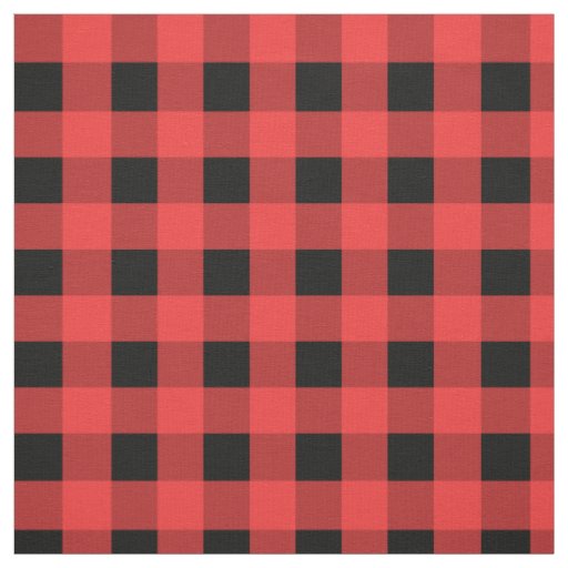 Red and Black Gingham Pattern Christmas  Fabric