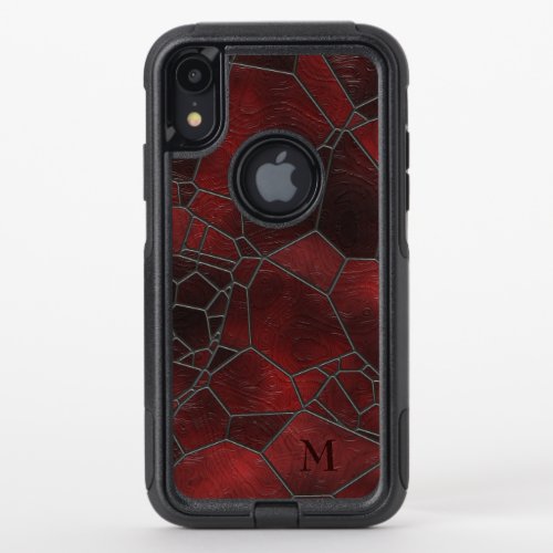 Red And Black Glass Mosaic Pattern OtterBox Commuter iPhone XR Case