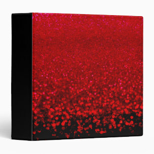 Red and black glitter Ombre 3 Ring Binder