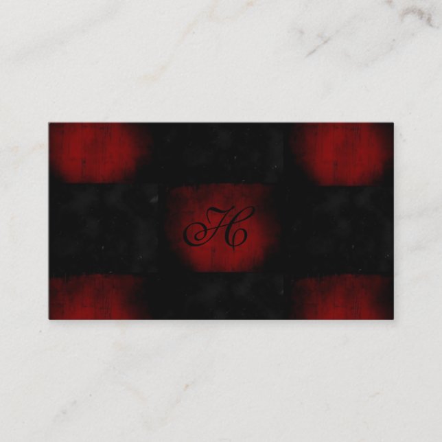 Red and Black Goth Business Card (Front)