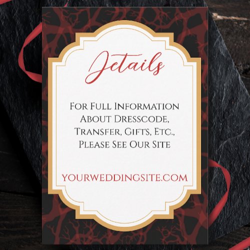 Red and Black Gothic Dark Wedding Enclosure Card