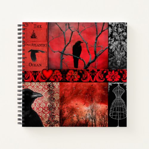 Red And Black Gothic Design Notebook