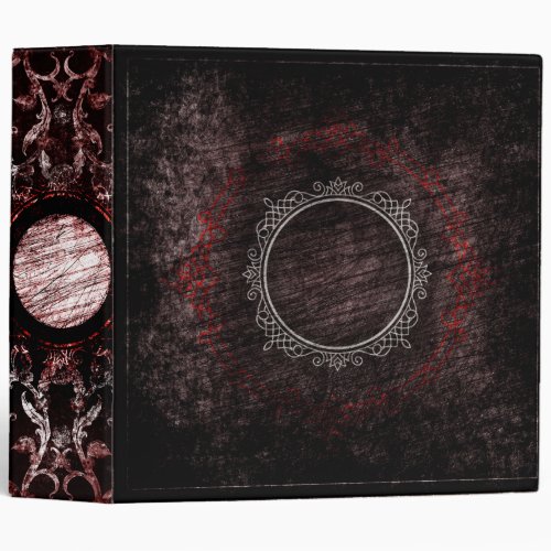 Red and Black Gothic Moon Ancient Tome 3 Ring Binder