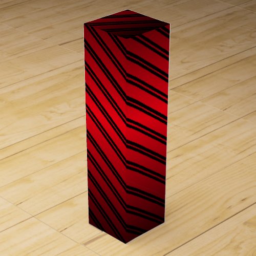 Red and Black Gradient Colors wBlack Stripes Wine Box