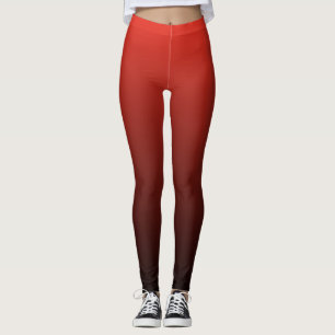 Red And Black Gradient Modern Trendy Leggings