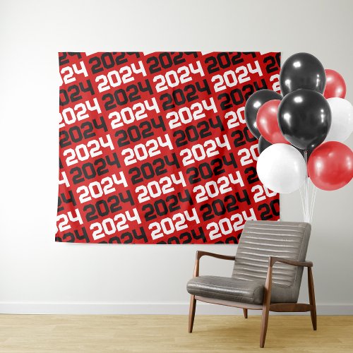 Red and Black Graduation Backdrop