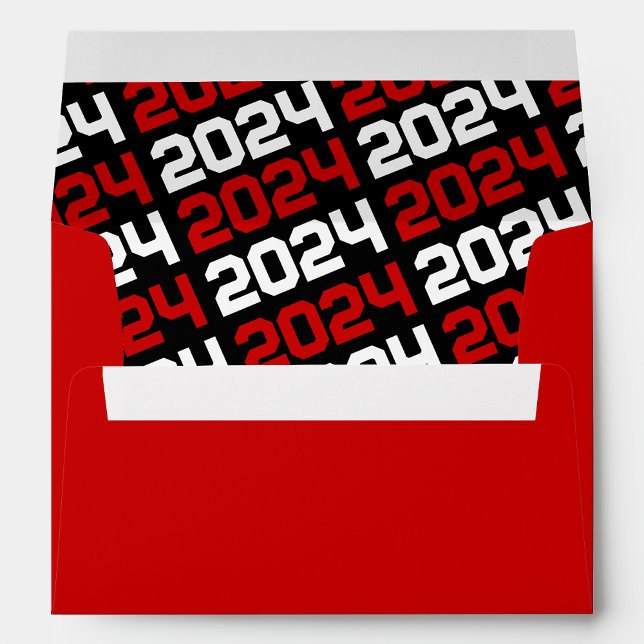 Red and Black Graduation Envelopes (Matching Envelopes, Return Address Labels & Envelope Seals)