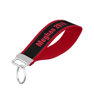 Red and Black Graduation Gift Safe Trendy Modern Wrist Keychain