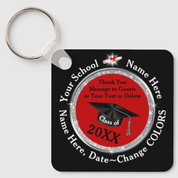 Red And Black Graduation Party Ideas  Graduation Keychain by LittleLindaPinda at Zazzle