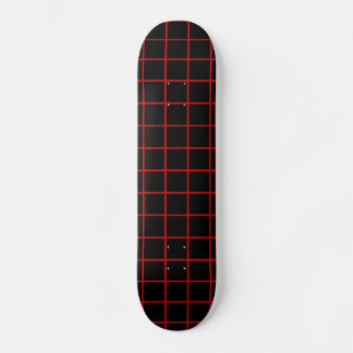Red And Black Grid Pattern Skateboard Deck