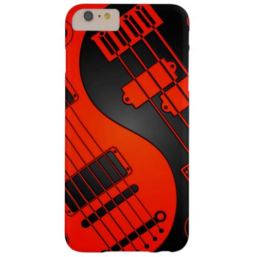 Red and Black Guitar and Bass Yin Yang Barely There iPhone 6 Plus Case