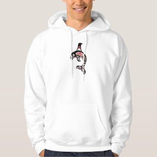 Red and Black Haida Spirit Killer Whale Hoodie