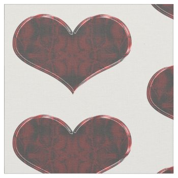 Red And Black Heart Fabric by DonnaGrayson at Zazzle