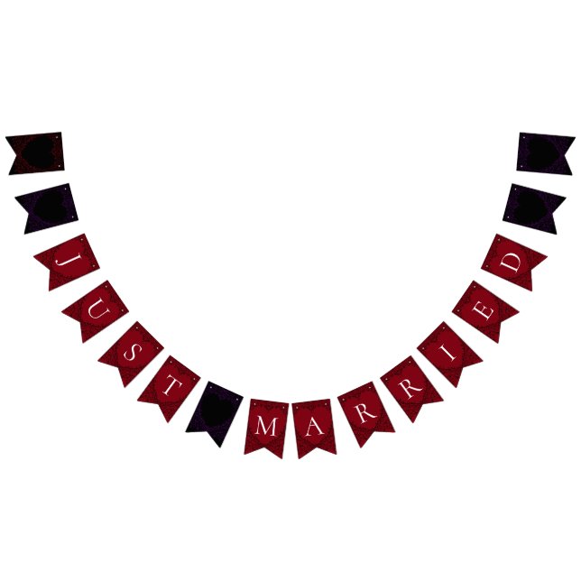 Red and Black Heart Gothic Wedding Bunting Bunting Bunting Flags (All)