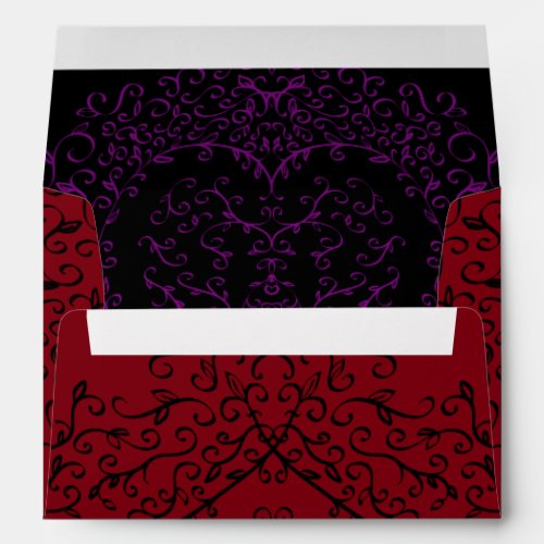 Red and Black Heart Gothic Wedding Envelopes