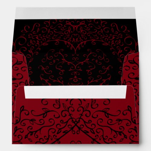 Red and Black Heart Gothic Wedding Envelopes