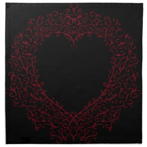 Red and Black Heart Gothic Wedding Napkins