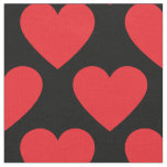 Red and Black Hearts Fabric