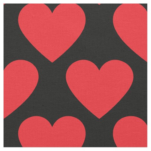 Red and Black Hearts Fabric