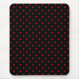 Red and Black Hearts. Pattern. Mouse Pad