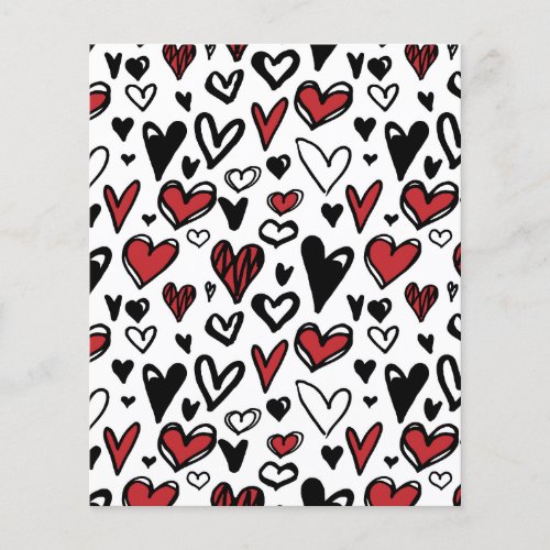 Red and black Hearts Scrapbook Paper 