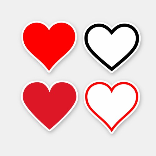Red and Black Hearts Sticker