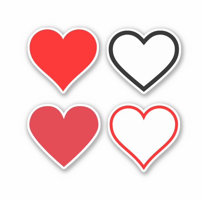 Red and Black Hearts Sticker (Front)