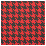 Red and Black Houndstooth Check Fabric