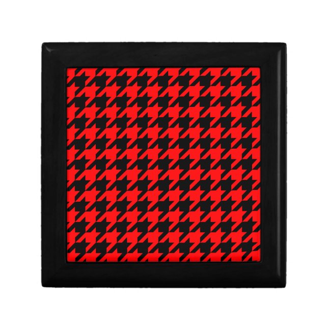 Red and Black Houndstooth Check Gift Box (Front)