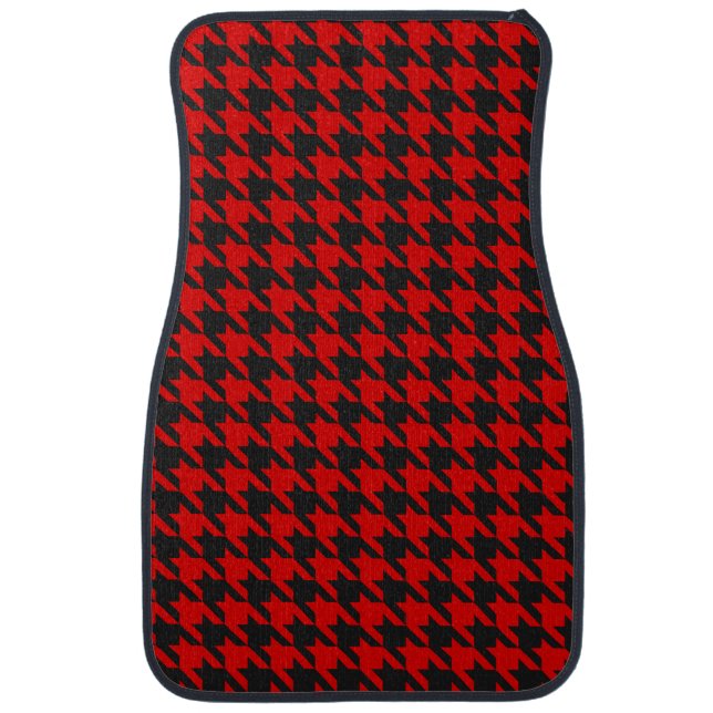 Red And Black Houndstooth Pattern Car Mat (Front)