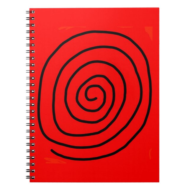Red and black hypnotizing wheel notebook (Front)