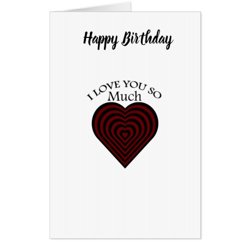 Red and black I love strips heart Card