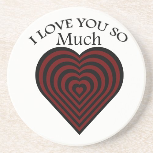 Red and black I love strips heart Coaster