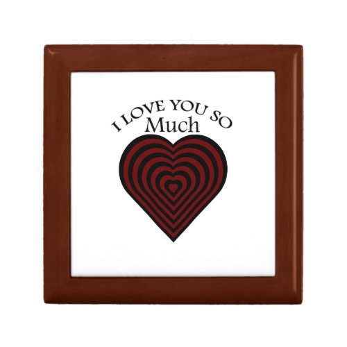 Red and black I love strips heart Jewelry Box