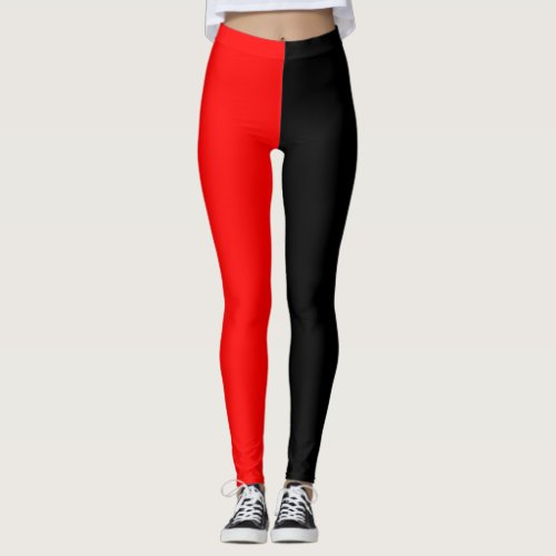 Red and Black Jester Leggings