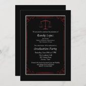 Red and Black Justice Scale Invitation (Front/Back)
